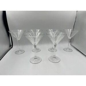 Set Of 6 Glass Crystal Clear Martini Glasses 10 oz. Set of 6 Perfect Condition